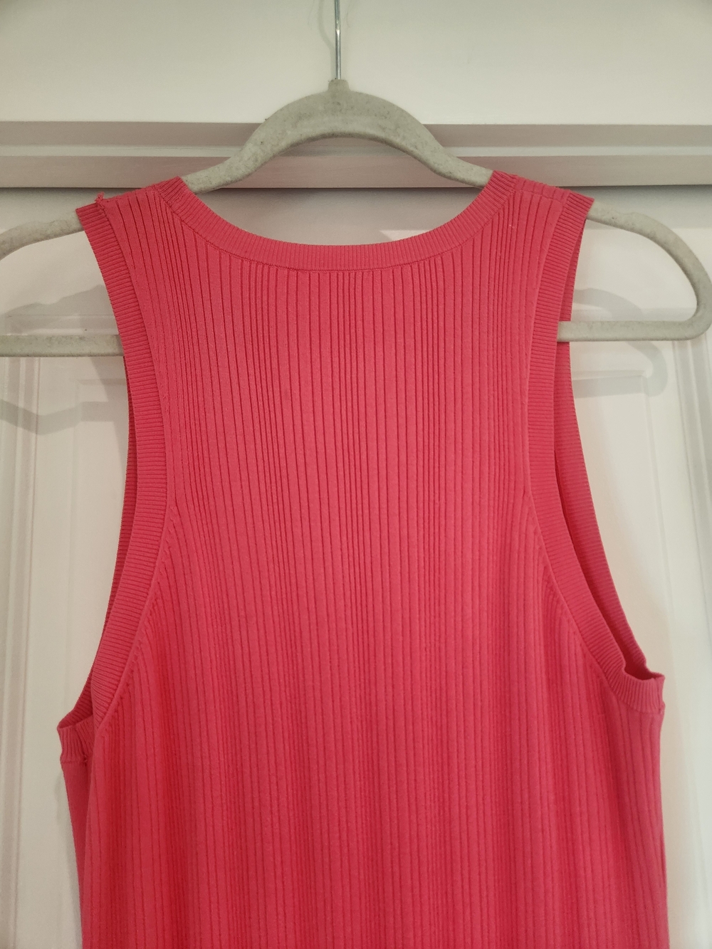 FRAME Pink Ribbed Sleeveless Maxi Dress With Side Slit - Picture 10 of 11